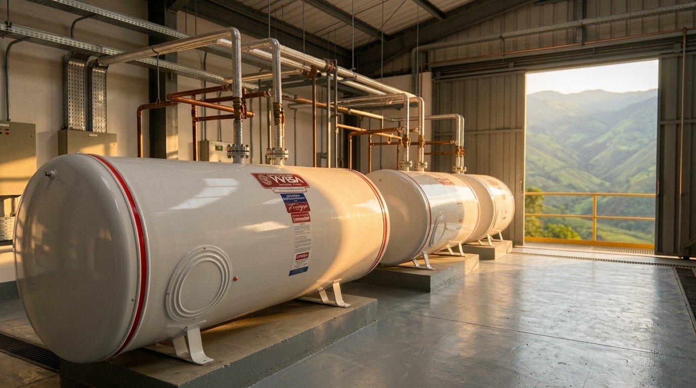 Termas industriales Yvisa instaladas en una sala de servicios